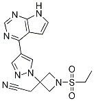 1-(乙基磺酰基)-3-[4-(7H-吡咯并[2,3-d]嘧啶-4-基)-1H-吡唑-1-基]-3-氮雜環(huán)丁烷乙腈結(jié)構(gòu)式_1187594-09-7結(jié)構(gòu)式