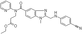 乙基 3-(2-((4-氰基苯基氨基)甲基)-1-甲基-N-(吡啶-2-基)-1 H-苯并[d]咪唑-5-羰基xamido)丙烷oate結(jié)構(gòu)式_211915-84-3結(jié)構(gòu)式