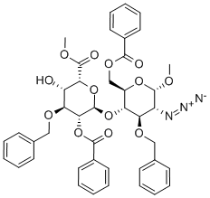 2-氮雜啶-4-O-[2-O-苯甲酰基-6-甲基-3-O-(苯基甲基)-α-L-碘吡喃]-2-脫氧-3-O-(苯基甲基)-a-D-吡喃葡萄糖苷-6-苯甲酸甲酯結(jié)構(gòu)式_501089-97-0結(jié)構(gòu)式