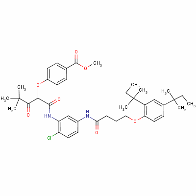 甲基 4-[1-[[[5-[[4-[2,4-雙(叔戊基)苯氧基]-1-氧代丁基]氨基]-2-氯苯基]氨基]羰基]-3,3-二甲基-2-氧代丁氧基]苯甲酸結(jié)構(gòu)式_63217-24-3結(jié)構(gòu)式