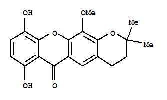 3,4-二氫-7,10-二羥基-12-甲氧基-2,2-二甲基-2H,6H-吡喃并[3,2-B]氧雜蒽-6-酮結(jié)構(gòu)式_1107620-67-6結(jié)構(gòu)式