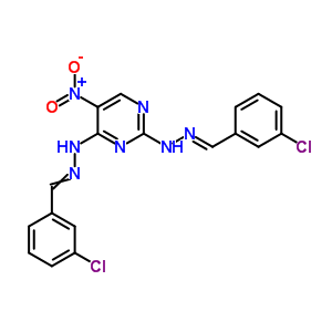 N,n-bis[(3-chlorophenyl)methylideneamino]-5-nitro-pyrimidine-2,4-diamine Structure,1175-43-5Structure