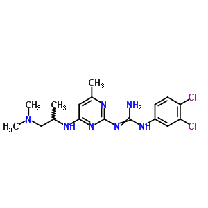 N-(3,4-二氯苯基)-N-[4-[[2-(二甲基氨基)-1-甲基乙基]氨基]-6-甲基-2-嘧啶]-胍結(jié)構(gòu)式_51386-95-9結(jié)構(gòu)式